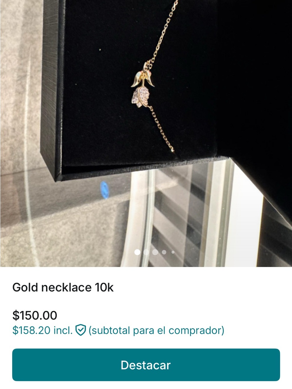 10K Gold Rose Pendant Necklace - Classic Gold Floral Charm